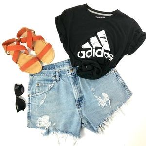 31” Wrangler Cut-Off Denim Jean Shorts Destroyed